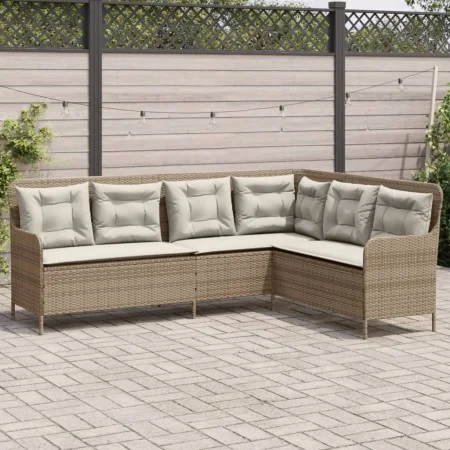 L-förmiges Gartensofa mit beigen Kissen aus synthetischem Rattan. von , Outdoor-Sofas - Ref: Foro24-369004, Preis: 356,26 €, ...