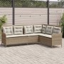 L-förmiges Gartensofa mit beigen Kissen aus synthetischem Rattan. von , Outdoor-Sofas - Ref: Foro24-369004, Preis: 364,82 €, ...