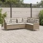 L-shaped garden sofa with beige synthetic rattan cushions by , Outdoor sofas - Ref: Foro24-369004, Price: 356,26 €, Discount: %