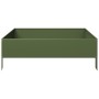 Olive green steel flowerbed 100x100x33.5 cm by , Pots and planters - Ref: Foro24-851027, Price: 50,20 €, Discount: %