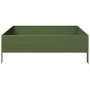Olive green steel flowerbed 100x100x33.5 cm by , Pots and planters - Ref: Foro24-851027, Price: 50,20 €, Discount: %