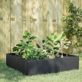 Anthrazitgraues Stahlbeet 100x100x25 cm von , Töpfe und Pflanzgefäße - Ref: Foro24-851033, Preis: 54,92 €, Rabatt: %