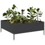 Black steel flowerbed 100x100x25 cm by , Pots and planters - Ref: Foro24-851031, Price: 52,93 €, Discount: %