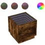 Mesita de noche con Infinity LED roble ahumado 50x50x50 cm de , Mesitas de noche - Ref: Foro24-3284088, Precio: 88,14 €, Desc...