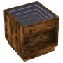 Mesita de noche con Infinity LED roble ahumado 50x50x50 cm de , Mesitas de noche - Ref: Foro24-3284088, Precio: 88,14 €, Desc...