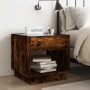 Bedside table with Infinity LED smoked oak 50x50x50 cm by , Nightstands - Ref: Foro24-3284088, Price: 85,80 €, Discount: %