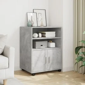 Rollcontainer aus Holzwerkstoff in Betongrau mit Rollen, 60x48x81 cm. von , Aktenschränke - Ref: Foro24-853167, Preis: 90,10 ...
