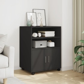 Rollschrank aus schwarzem Ingenieurholz mit Rädern, 60x48x81 cm. von , Aktenschränke - Ref: Foro24-853165, Preis: 97,59 €, Ra...