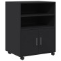 Armario con ruedas madera de ingeniería negro 60x48x81 cm de , Armarios archivadores - Ref: Foro24-853165, Precio: 97,59 €, D...