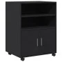 Rollschrank aus schwarzem Ingenieurholz mit Rädern, 60x48x81 cm. von , Aktenschränke - Ref: Foro24-853165, Preis: 95,81 €, Ra...