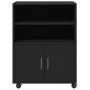 Rollschrank aus schwarzem Ingenieurholz mit Rädern, 60x48x81 cm. von , Aktenschränke - Ref: Foro24-853165, Preis: 95,81 €, Ra...