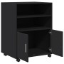 Armario con ruedas madera de ingeniería negro 60x48x81 cm de , Armarios archivadores - Ref: Foro24-853165, Precio: 97,59 €, D...