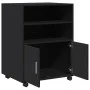 Rollschrank aus schwarzem Ingenieurholz mit Rädern, 60x48x81 cm. von , Aktenschränke - Ref: Foro24-853165, Preis: 95,81 €, Ra...