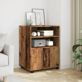 Engineered wood aged wardrobe with wheels 60x48x81 cm by , Filing cabinets - Ref: Foro24-853171, Price: 90,59 €, Discount: %