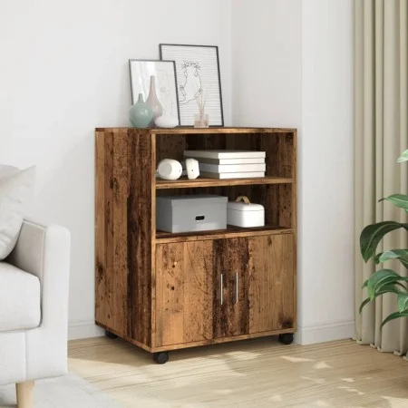 Engineered wood aged wardrobe with wheels 60x48x81 cm by , Filing cabinets - Ref: Foro24-853171, Price: 90,59 €, Discount: %