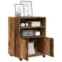 Engineered wood aged wardrobe with wheels 60x48x81 cm by , Filing cabinets - Ref: Foro24-853171, Price: 90,59 €, Discount: %