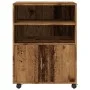 Engineered wood aged wardrobe with wheels 60x48x81 cm by , Filing cabinets - Ref: Foro24-853171, Price: 90,59 €, Discount: %