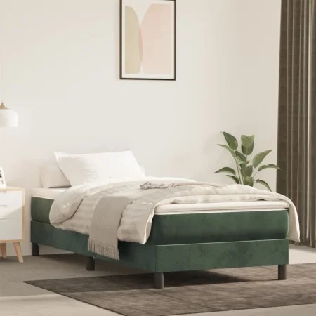 Colchón muelles ensacados terciopelo verde oscuro 80x220x20 cm de , Colchones - Ref: Foro24-4016597, Precio: 133,54 €, Descue...