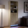Sideboard with LED lighting, engineered wood in Sonoma oak, 69x32.5x200 cm by , Sideboards - Ref: Foro24-3307907, Price: 154,...