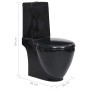 Round ceramic WC toilet with black cistern by vidaXL, Bathrooms - Ref: Foro24-141136, Price: 267,74 €, Discount: %