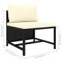 3-seater garden sofa with black synthetic rattan cushions by vidaXL, Modular outdoor sofas - Ref: Foro24-313513, Price: 194,2...