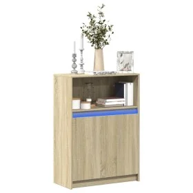 Sideboard with LED lights, engineered wood in Sonoma oak, 72x34x100 cm. by , Sideboards - Ref: Foro24-852161, Price: 76,86 €,...