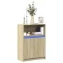 Sideboard with LED lights, engineered wood in Sonoma oak, 72x34x100 cm. by , Sideboards - Ref: Foro24-852161, Price: 76,86 €,...
