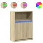 Sideboard with LED lights, engineered wood in Sonoma oak, 72x34x100 cm. by , Sideboards - Ref: Foro24-852161, Price: 76,86 €,...