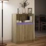 Sideboard with LED lights, engineered wood in Sonoma oak, 72x34x100 cm. by , Sideboards - Ref: Foro24-852161, Price: 78,26 €,...