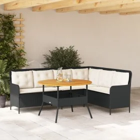 Garden sofa set 2 pieces and black synthetic rattan cushions by , Garden sets - Ref: Foro24-3262091, Price: 487,57 €, Discoun...