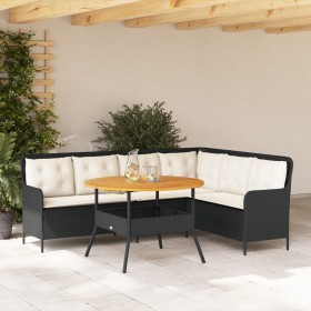 Set de sofás de jardín 2 piezas y cojines ratán sintético negro de , Conjuntos de jardín - Ref: Foro24-3262091, Precio: 494,6...