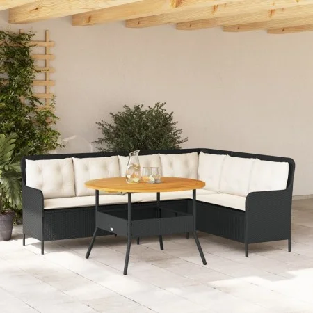 Garden sofa set 2 pieces and black synthetic rattan cushions by , Garden sets - Ref: Foro24-3262091, Price: 487,57 €, Discoun...