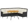 Garden sofa set 2 pieces and black synthetic rattan cushions by , Garden sets - Ref: Foro24-3262091, Price: 487,57 €, Discoun...