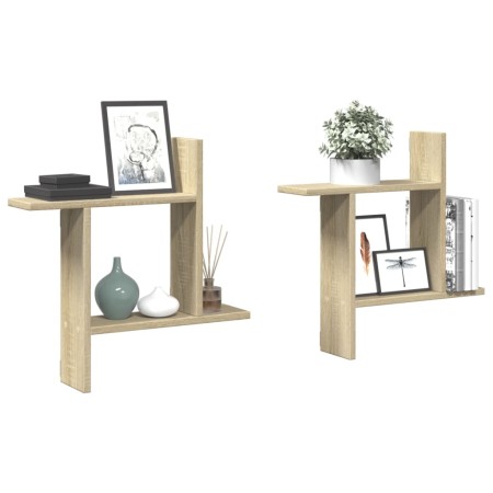 Wandregale 2 Stück aus Eichenholz in Sonoma-Optik 50x12x50 cm. von , Regale und Regale - Ref: Foro24-853256, Preis: 23,98 €, ...