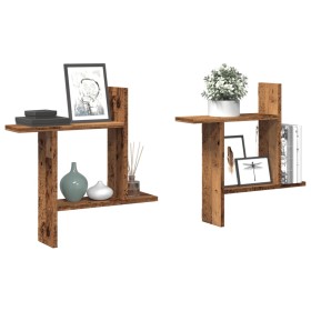 Wandregale 2 Stück aus gealtertem Ingenieurholz 50x12x50cm von , Regale und Regale - Ref: Foro24-853261, Preis: 26,26 €, Raba...