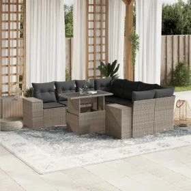 Garden furniture set 9 pieces and light gray synthetic rattan cushions by , Garden sets - Ref: Foro24-3269062, Price: 691,12 ...