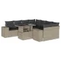 Garden furniture set 9 pieces and light gray synthetic rattan cushions by , Garden sets - Ref: Foro24-3269062, Price: 691,12 ...