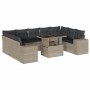 Gartensofa-Set, 10-teilig, mit Kissen, aus hellem grauen Kunststoff-Rattan. von , Gartensets - Ref: Foro24-3269372, Preis: 74...