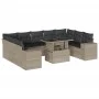 Set of 10-piece garden sofas with light gray synthetic rattan cushions by , Garden sets - Ref: Foro24-3269372, Price: 756,88 ...
