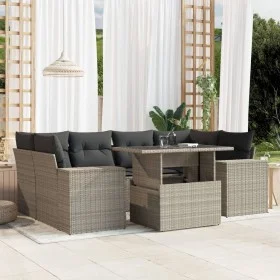 Set de sofás de jardín 7 pzas con cojines ratán PE gris claro de , Conjuntos de jardín - Ref: Foro24-3269022, Precio: 567,21 ...