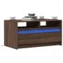 LED light coffee table made of brown oak engineered wood by , Coffee table - Ref: Foro24-851997, Price: 101,16 €, Discount: %