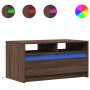 LED light coffee table made of brown oak engineered wood by , Coffee table - Ref: Foro24-851997, Price: 102,75 €, Discount: %