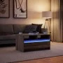 LED light coffee table made of brown oak engineered wood by , Coffee table - Ref: Foro24-851997, Price: 101,16 €, Discount: %