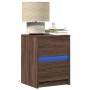 Nachttisch mit LED-Lichtern aus Eichen-Ingenieurholz in Braun. von , Nachttische - Ref: Foro24-852045, Preis: 51,58 €, Rabatt: %