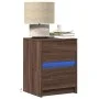Nightstand with LED lights made of engineered oak wood in brown. by , Nightstands - Ref: Foro24-852045, Price: 50,92 €, Disco...