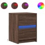 Nachttisch mit LED-Lichtern aus Eichen-Ingenieurholz in Braun. von , Nachttische - Ref: Foro24-852045, Preis: 51,58 €, Rabatt: %