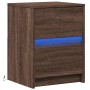 Nachttisch mit LED-Lichtern aus Eichen-Ingenieurholz in Braun. von , Nachttische - Ref: Foro24-852045, Preis: 51,58 €, Rabatt: %