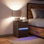 Nightstand with LED lights made of engineered oak wood in brown. by , Nightstands - Ref: Foro24-852045, Price: 50,92 €, Disco...