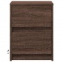 Mesita de noche con luces LED madera de ingeniería roble marrón de , Mesitas de noche - Ref: Foro24-852045, Precio: 53,13 €