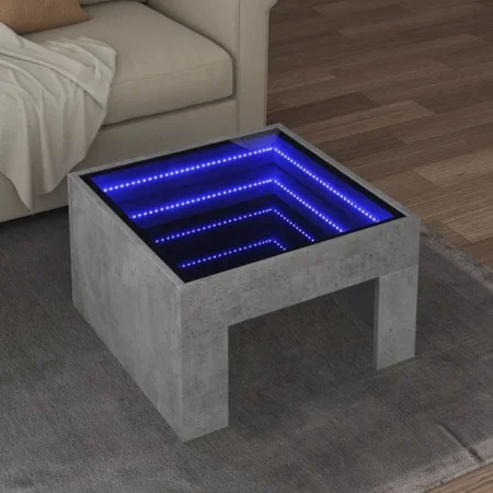 Coffee table with Infinity LED concrete gray 50x50x30 cm by , Coffee table - Ref: Foro24-847605, Price: 67,53 €, Discount: %